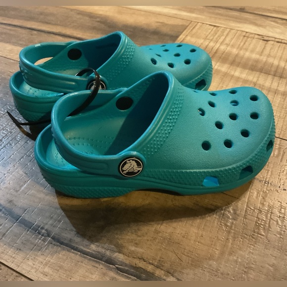 Crocs Classic Dark Teal Blue Green Slip On Clogs Toddler Size C 9 shoes - Picture 4 of 6
